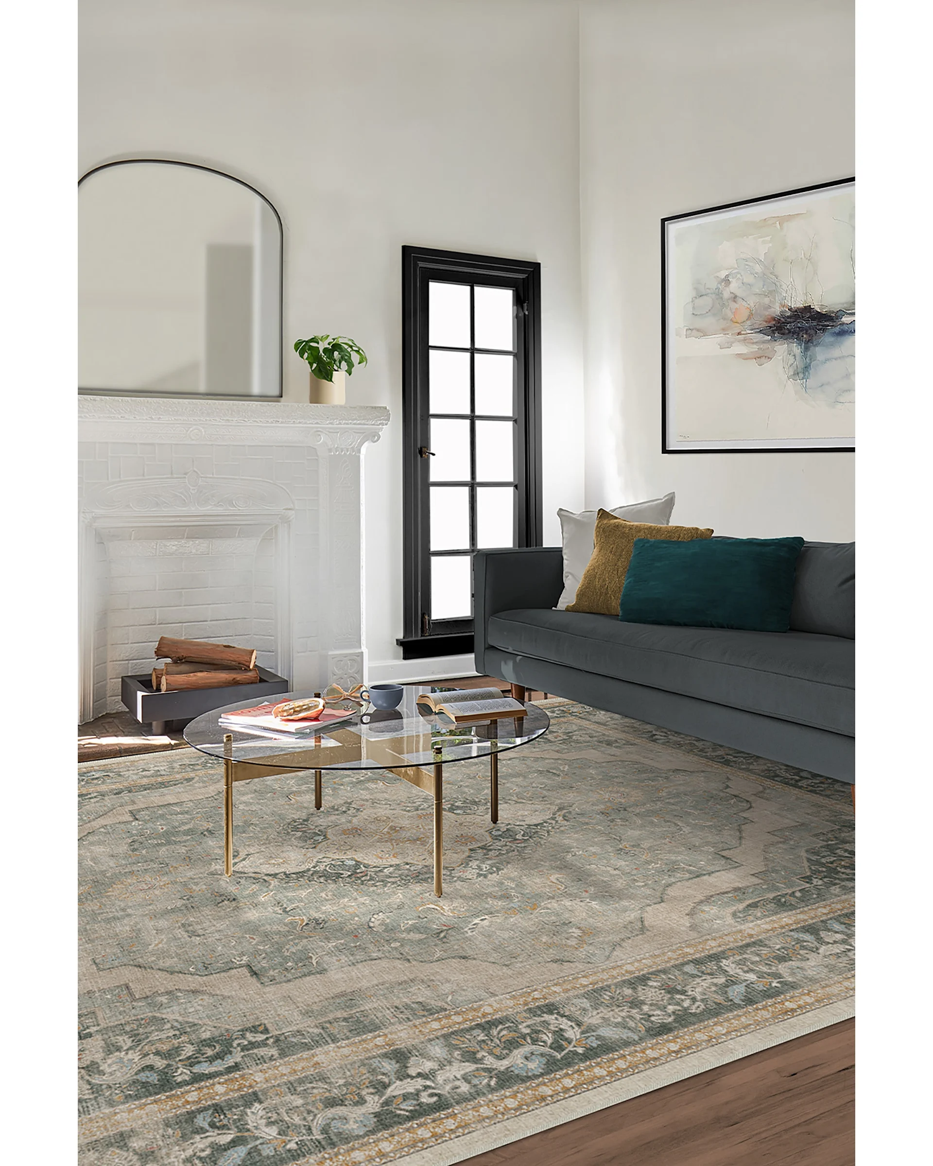 Adeline Natural Sage Tufted Rug Ruggable