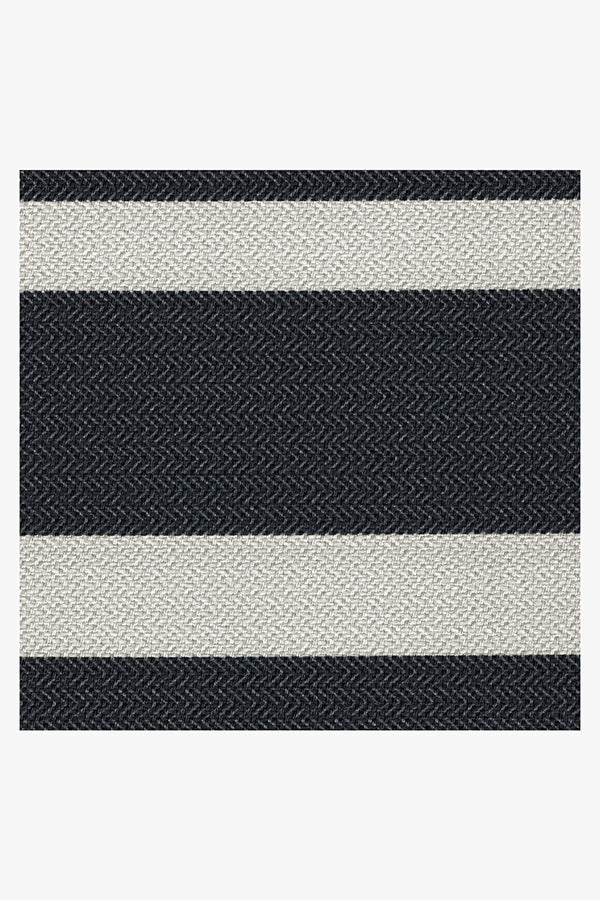 Outdoor Sailmaker Stripe Black Rug