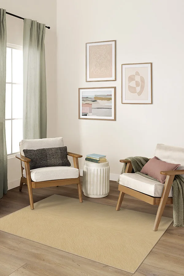 Solid Natural Faux Hide Rug Ruggable