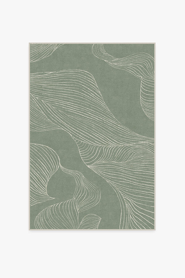  Cusugbaso Green Leaves Kitchen Rugs Set of 2 - Sage