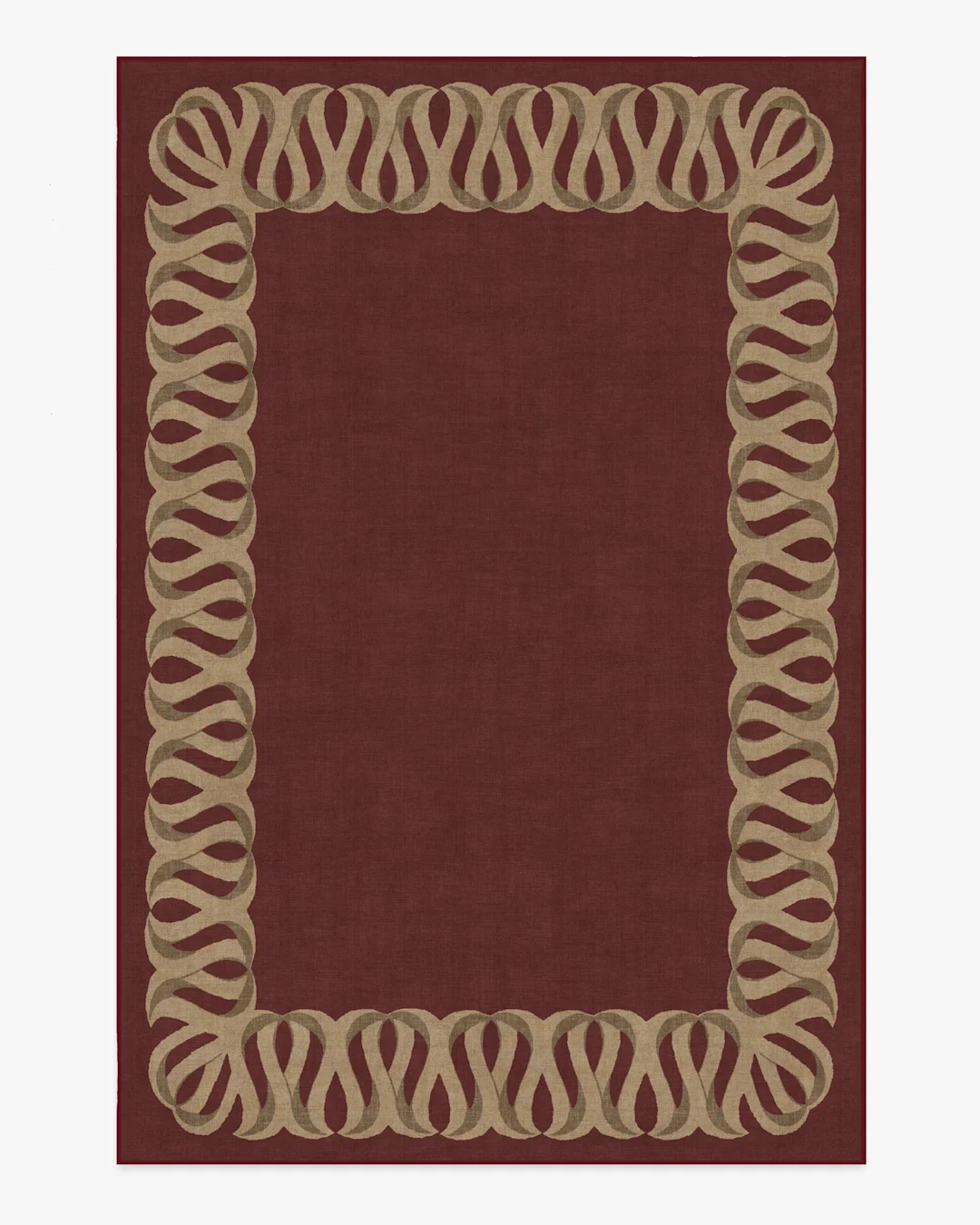 Ribbon Border Red & Natural Rug | Ruggable
