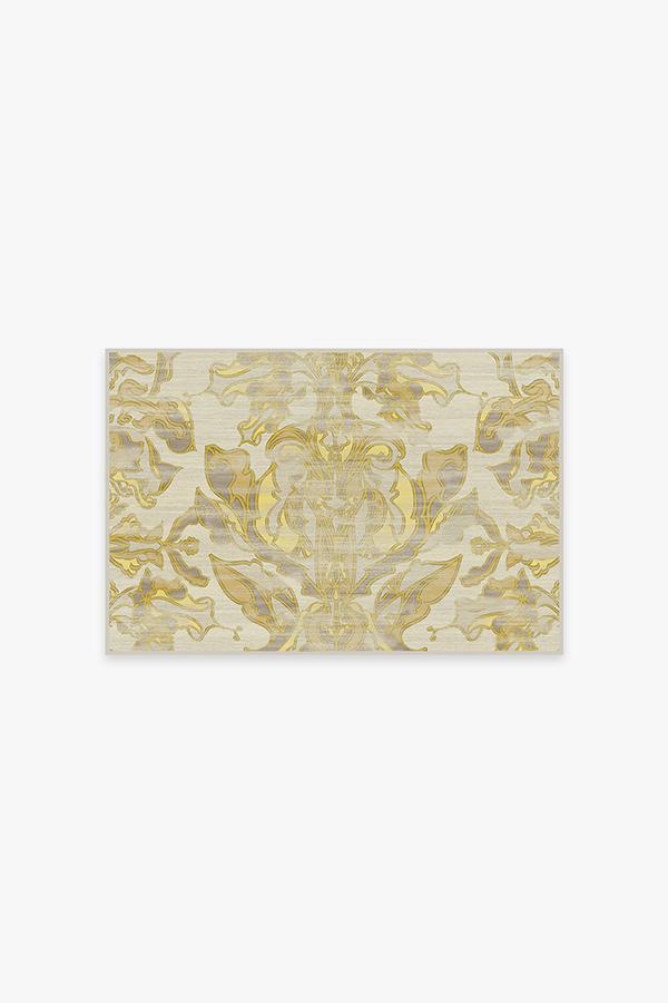 Transitional Damask Gold Rug Ruggable