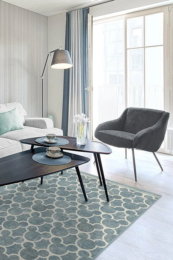 Mickey Trellis Slate Rug | Ruggable