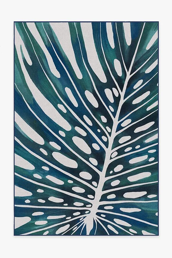 Outdoor Panama Teal Blue Rug | Ruggable