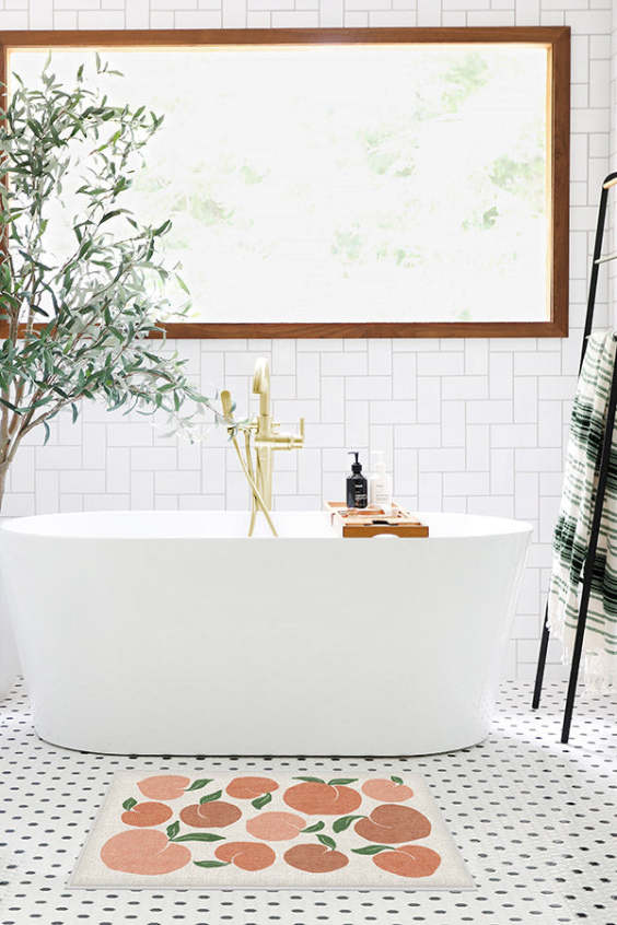 COCOER Bath Mat-Bathroom Mat Bathroom Rug Absorbent Stain Resistant -Rubber  Backed Thin Bath Mats for Bathroom Non Slip Quick Dry-Bathmat Bath Rug