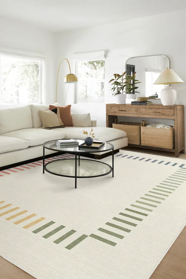 The Home Edit Marlowe Ivory Rainbow Rug Ruggable