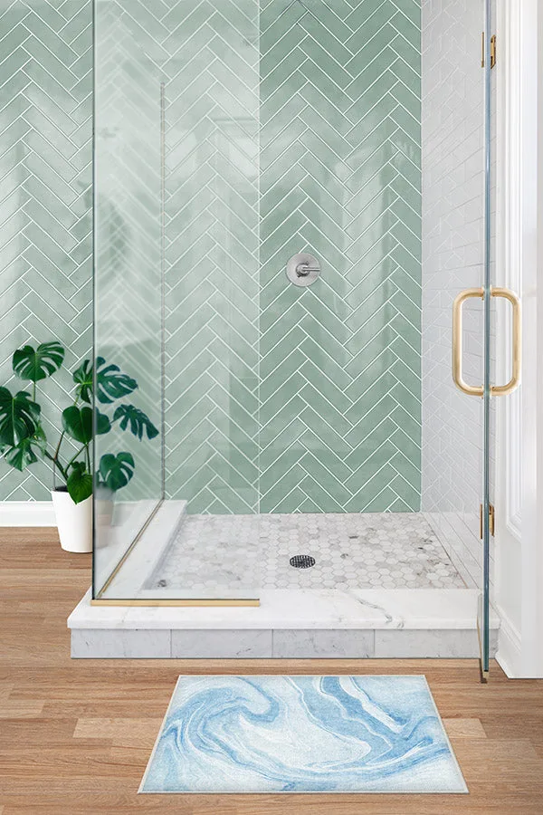 Oasis Blue Bath Mat | Ruggable
