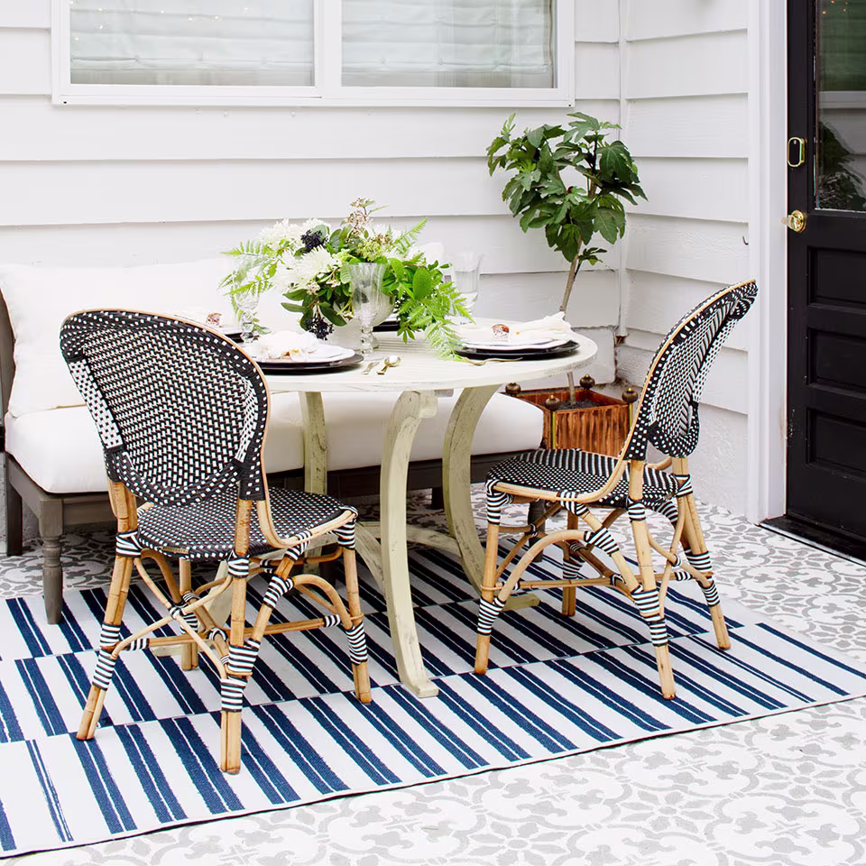 Outdoor Offset Stripe Navy Rug
