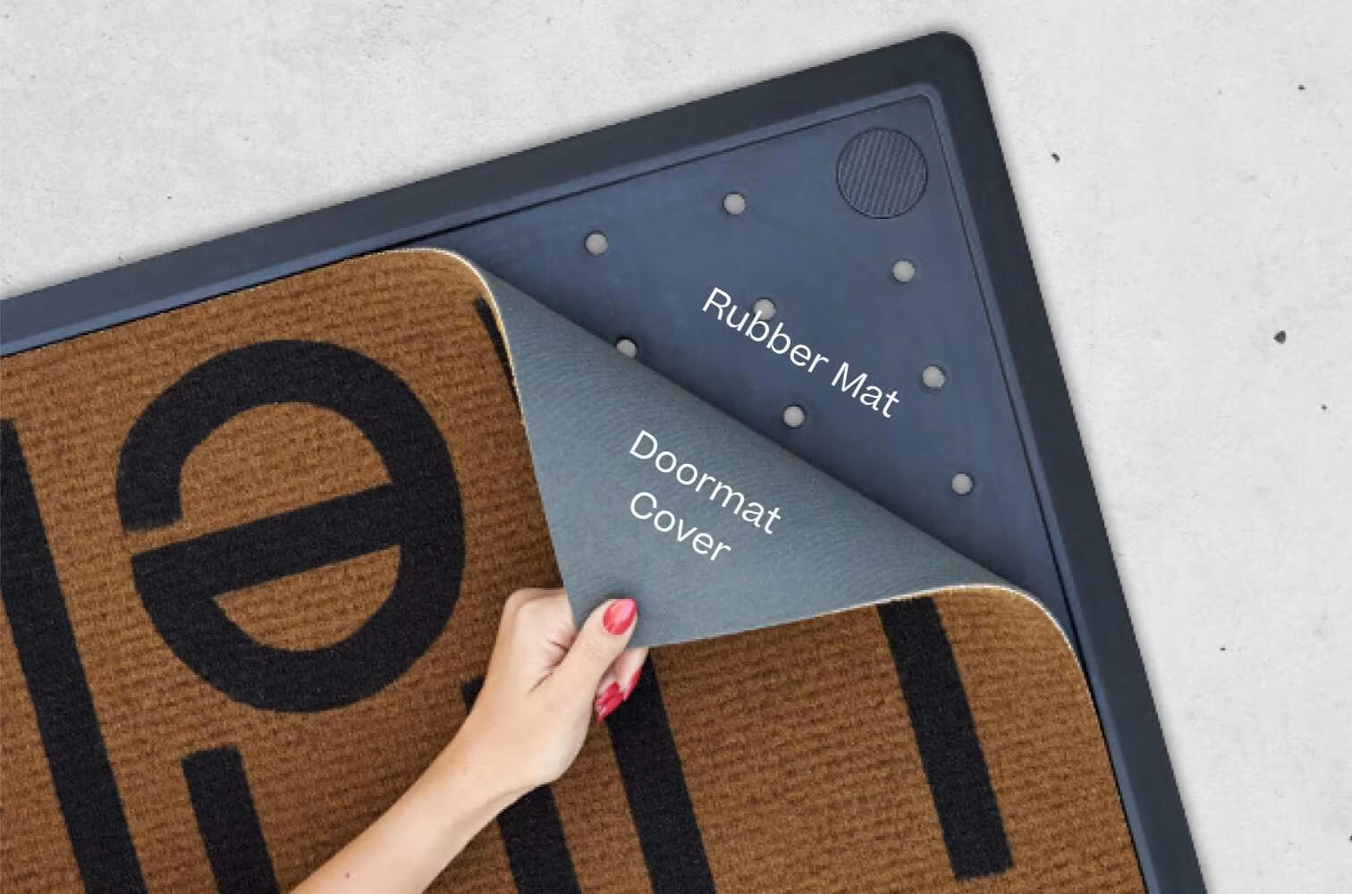 RUGGABLE Welcome Washable Doormat - Perfect Indoor Outdoor Machine Washable  Doormat for Front Door Porch or Entryway to Greet Guests - Hello