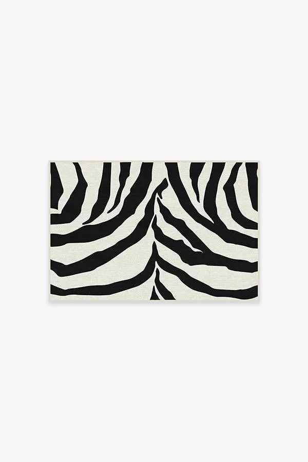 Zebra Black Rug Ruggable