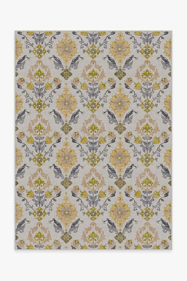 Floral Damask Mimi Yellow Premium Rug