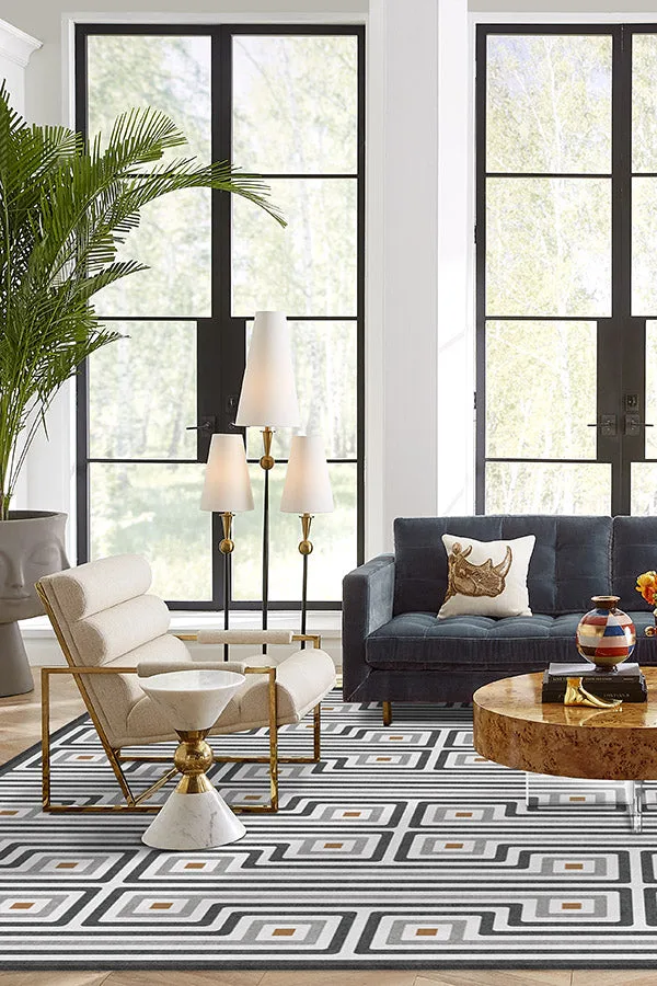 Jonathan Adler Greenwich Grey Tufted Rug Ruggable