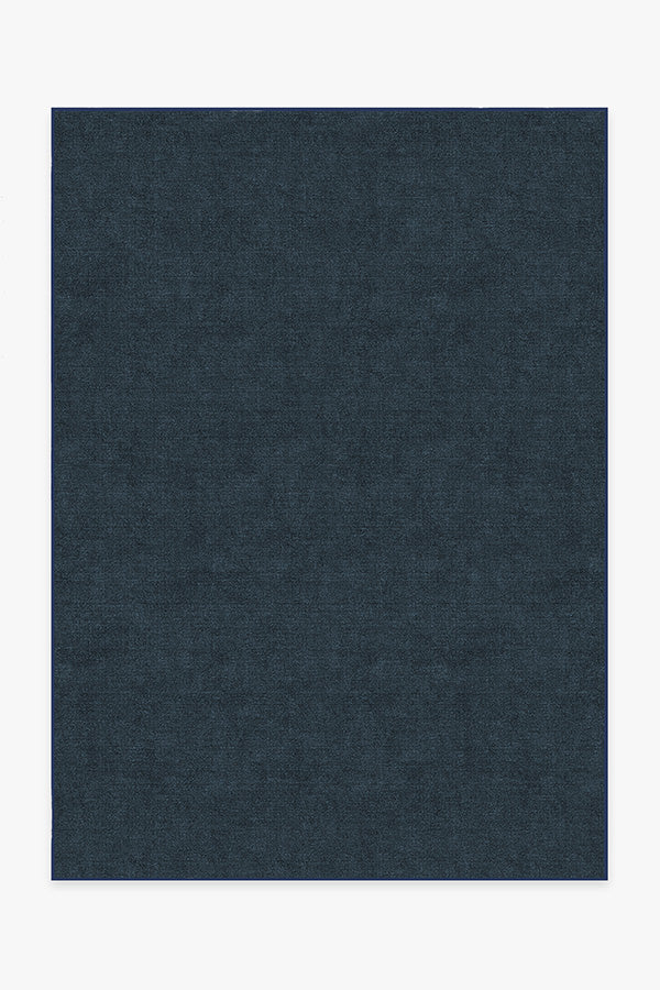 Needlepoint Solid Navy Rug Ruggable