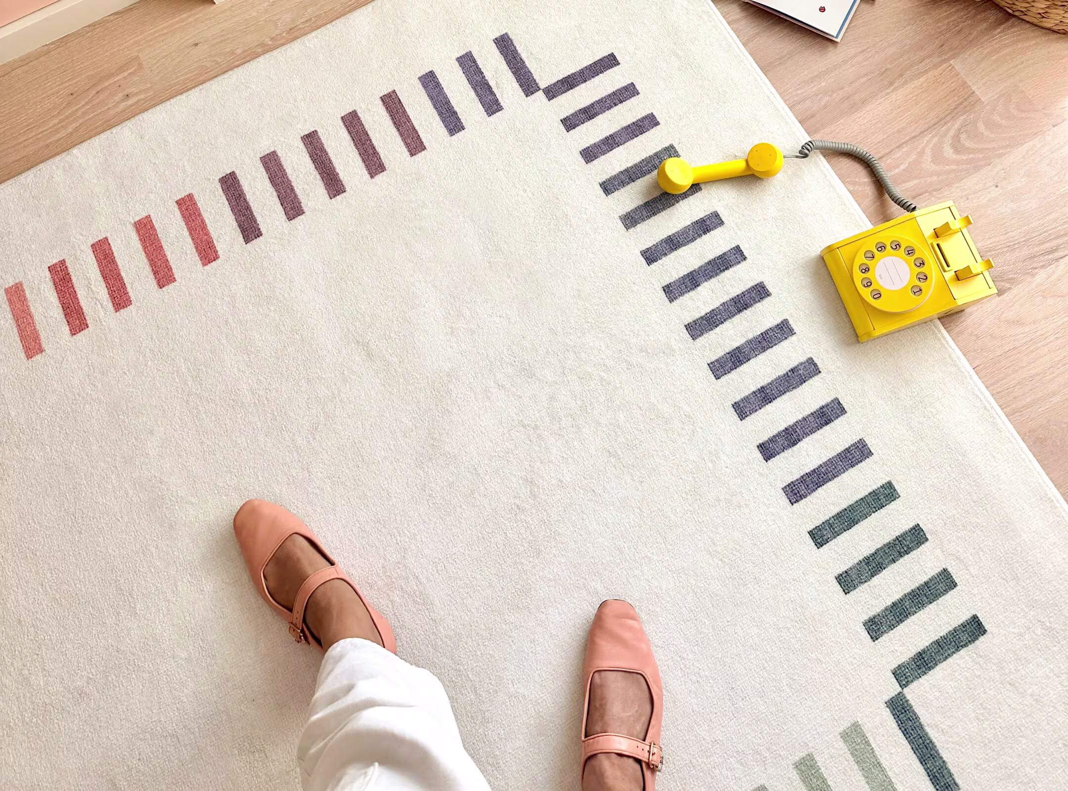 Ruggable x The Home Edit Marlowe Ivory Rainbow Tufted Rug