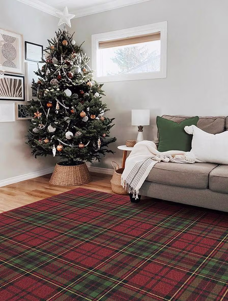Dress Stewart Tartan Red Tufted Rug 