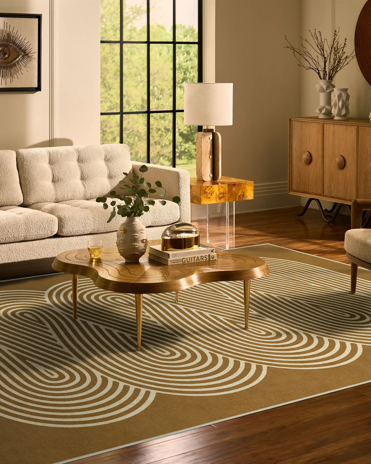 Jonathan Adler Ribbon Caramel Gold Tufted Rug Ruggable