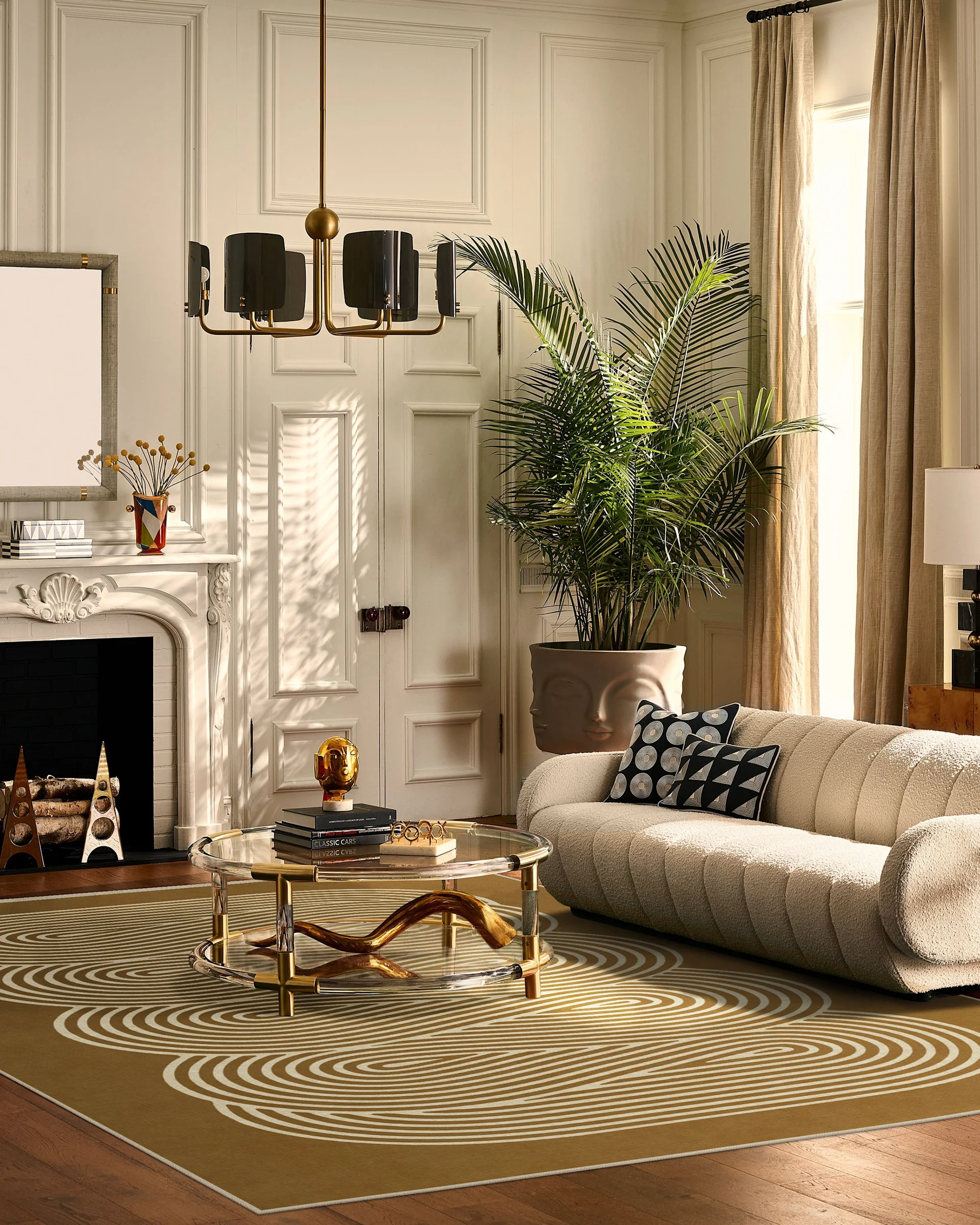Jonathan Adler Ribbon Caramel Gold Tufted Rug Ruggable