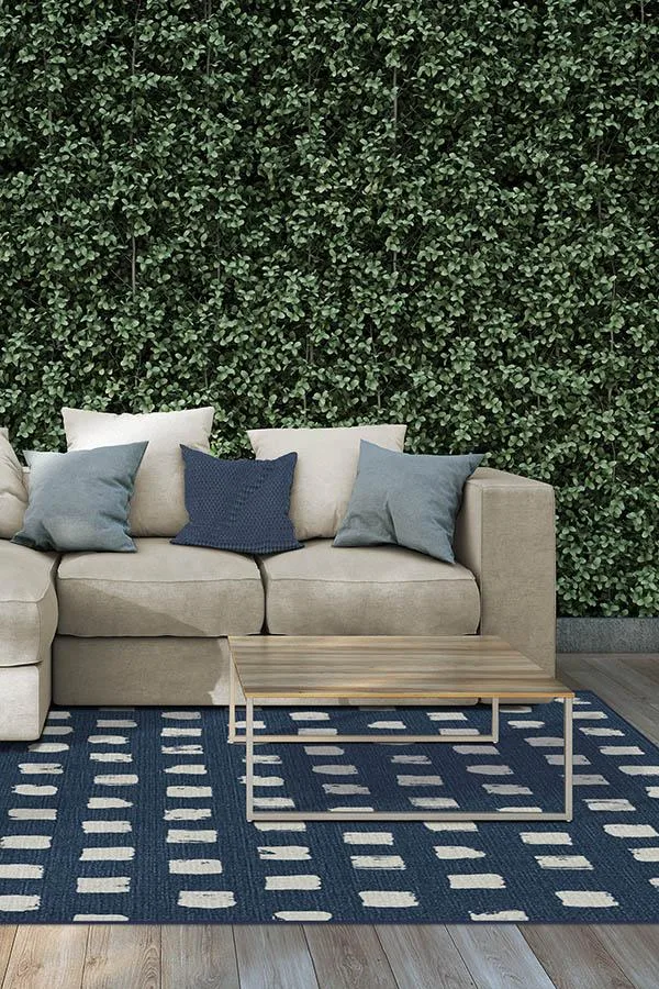 Outdoor Cobblestone Navy Rug | Ruggable