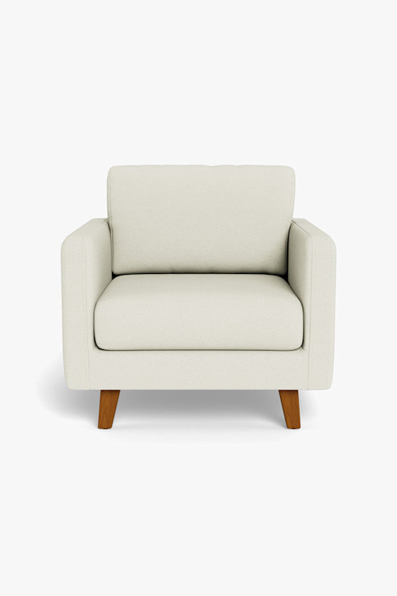 Ruggable's Classic Lounge Chair Off White in Walnut