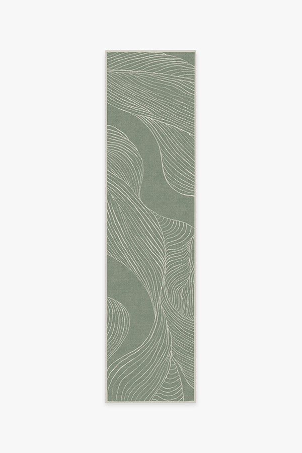  Cusugbaso Green Leaves Kitchen Rugs Set of 2 - Sage