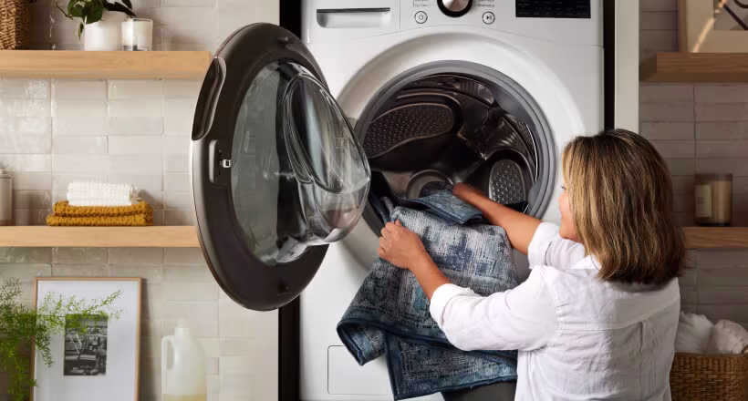 Step 3. Wash Rugs to clean off the muddy cat & dog prints | Ruggable