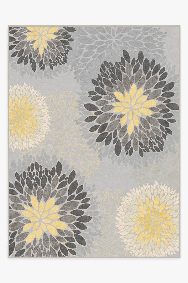 Sakalar Grey Floral Medallion Washable Rug – Loopsie