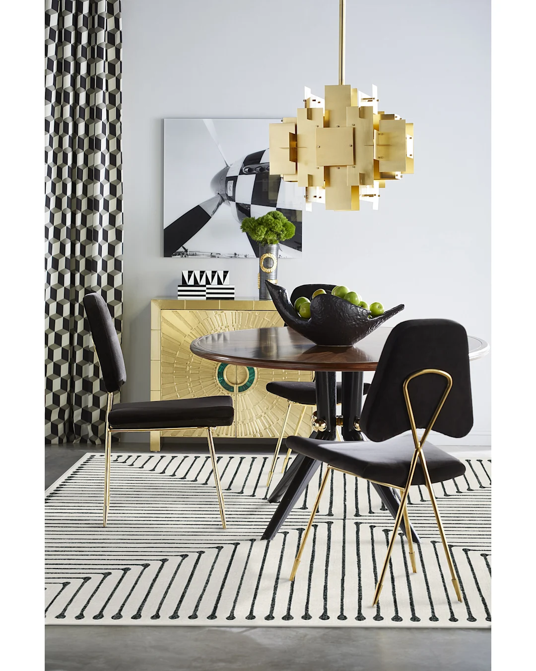 Jonathan Adler Inkdrop Schwarz & Elfenbein Teppich | Ruggable