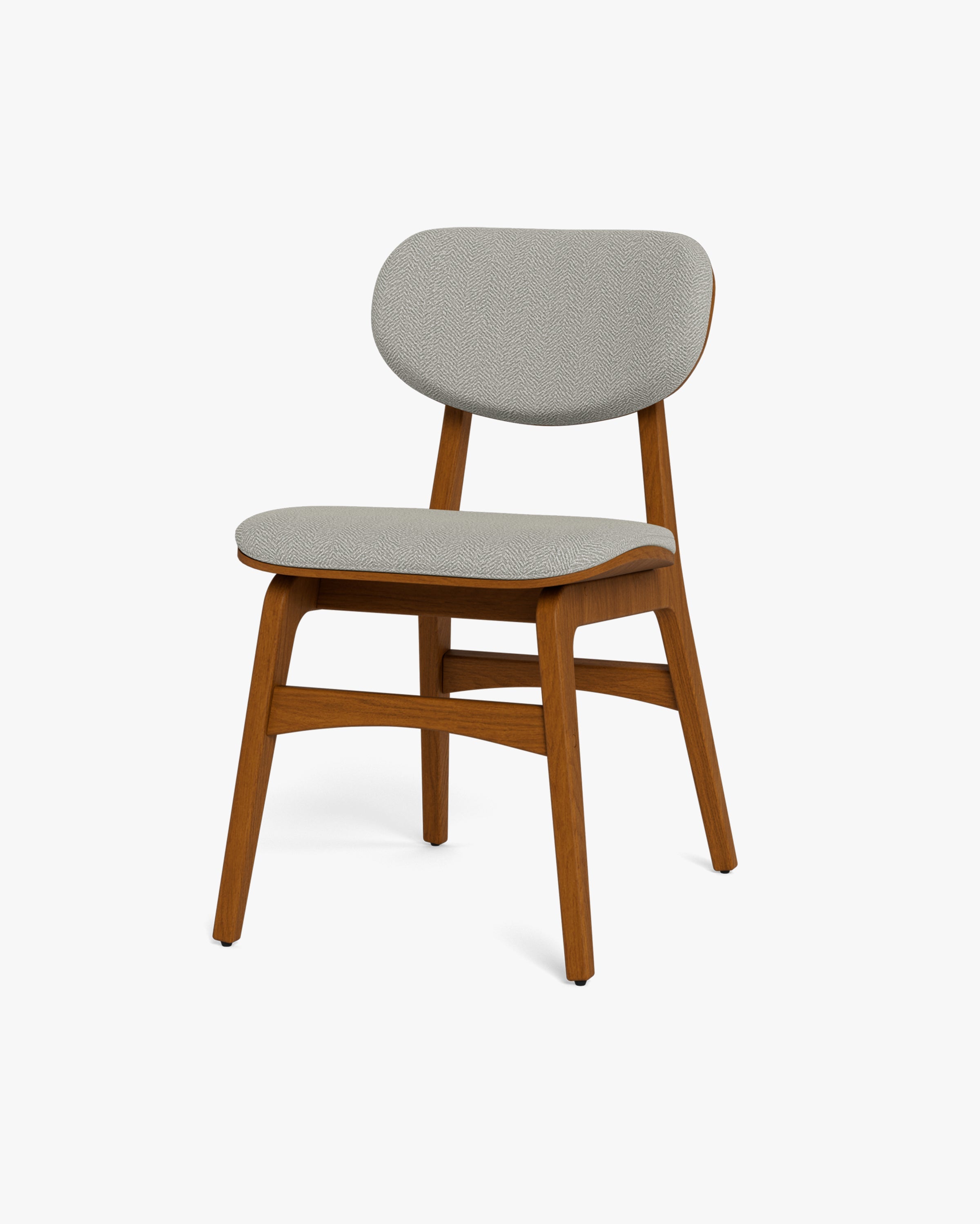 Levity Scandinavian Dining Chair Herringbone Light Grey