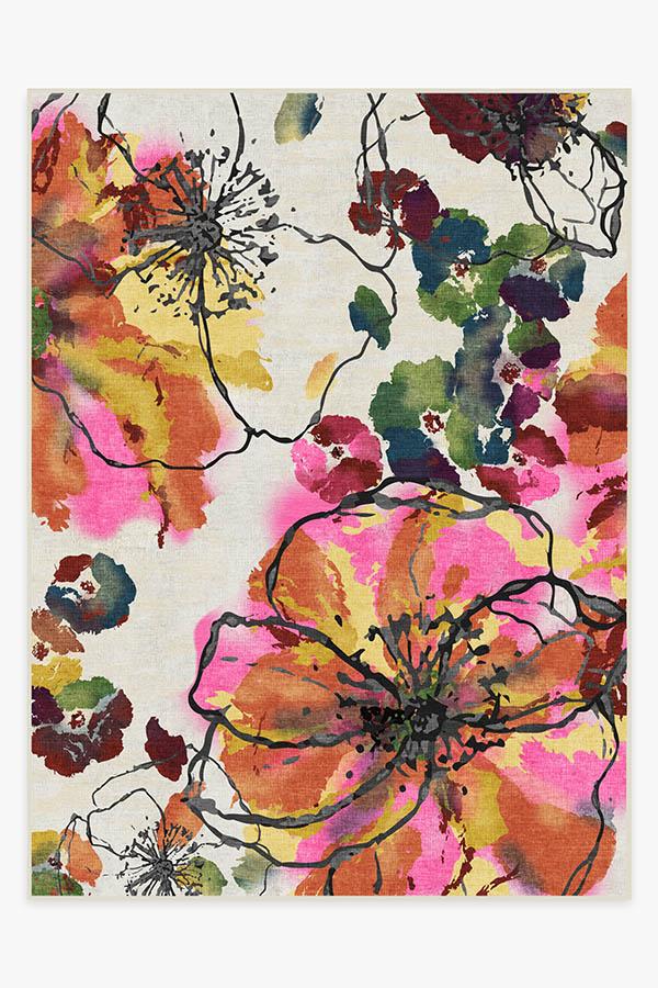 Watercolor Floral Multicolor Rug
