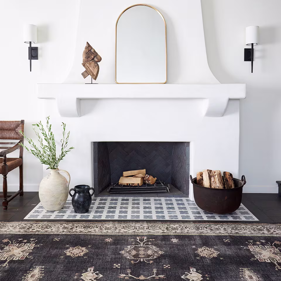 Ruggable Verena Dark Wood Rug with Fireplace