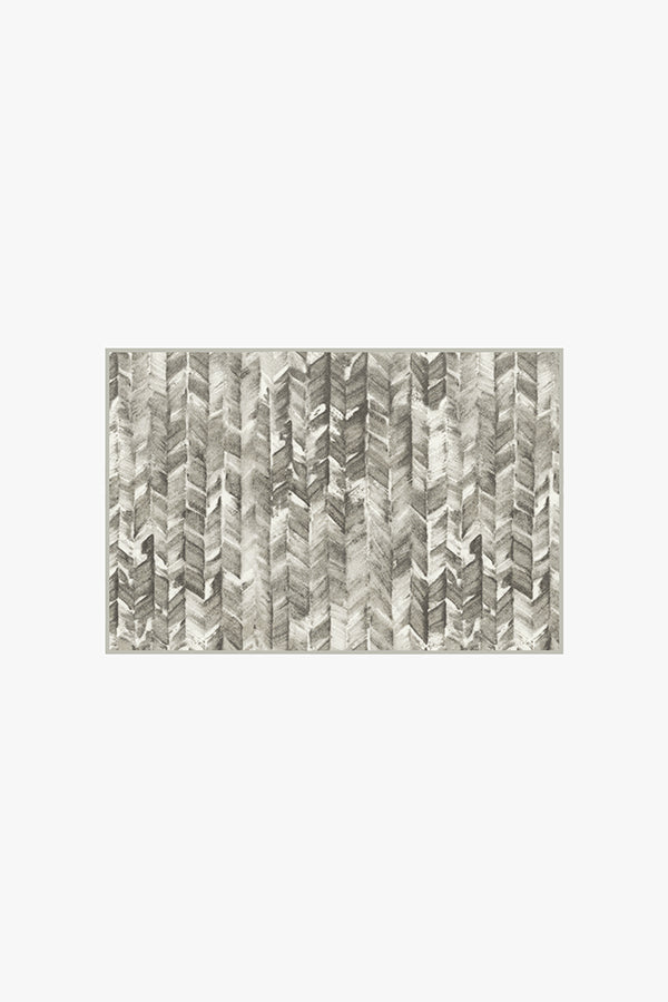 Watercolour Herringbone Grey Rug Ruggable