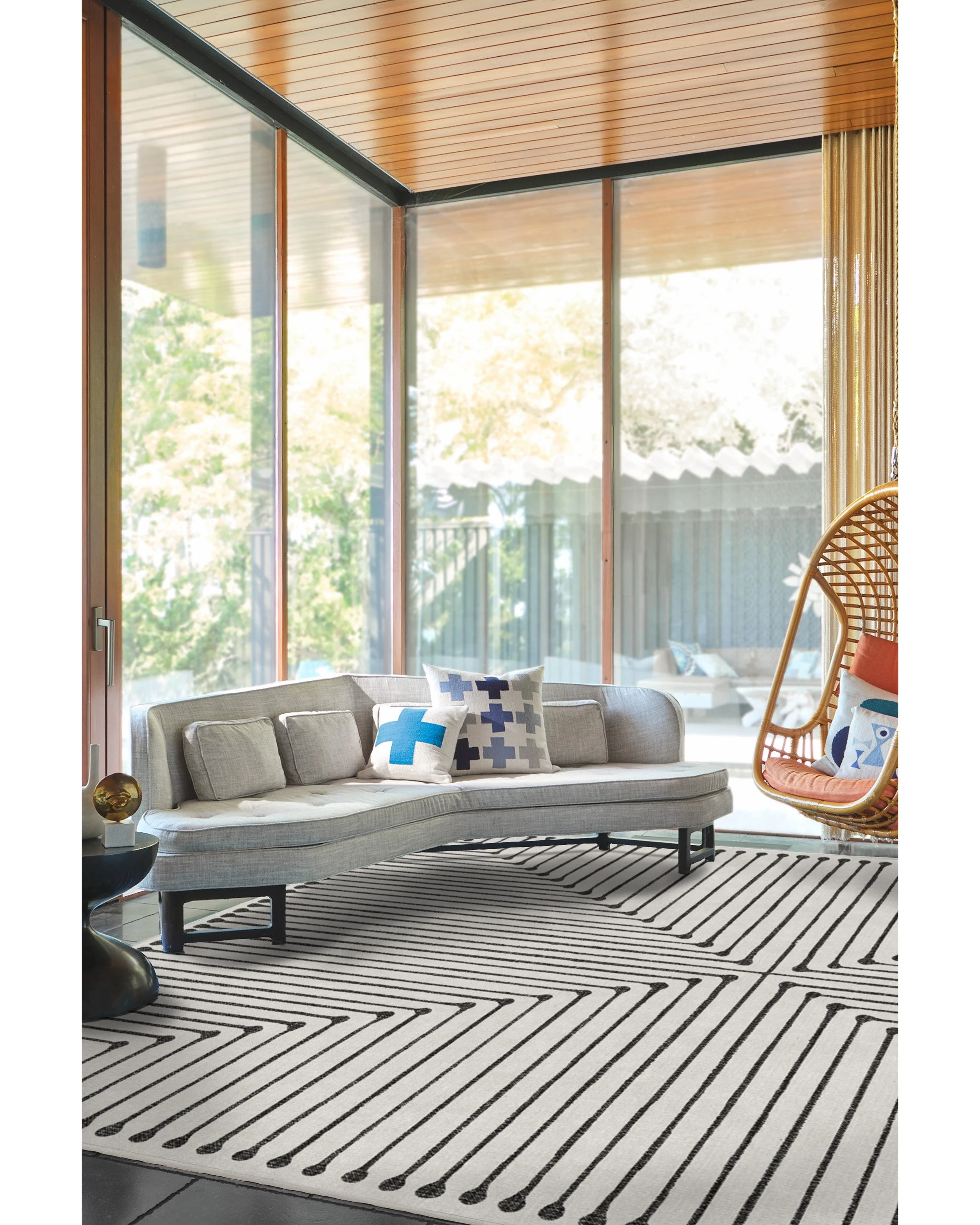 Jonathan Adler Inkdrop Black & Ivory Rug | Ruggable