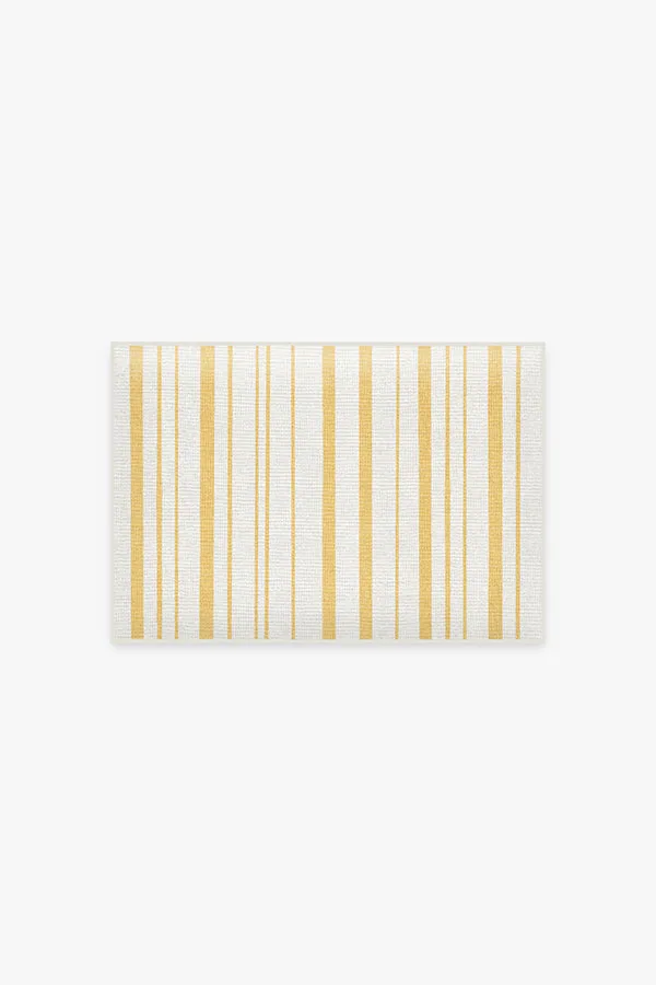 Harbor Stripe Yellow Bath Mat Ruggable