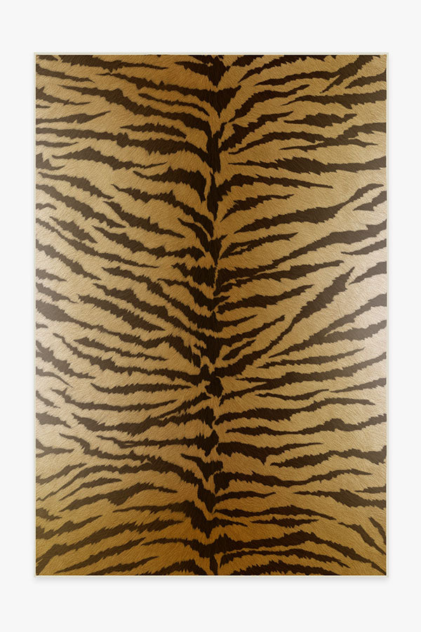 Black & Orange Tiger Faux Hide Rug | Ruggable