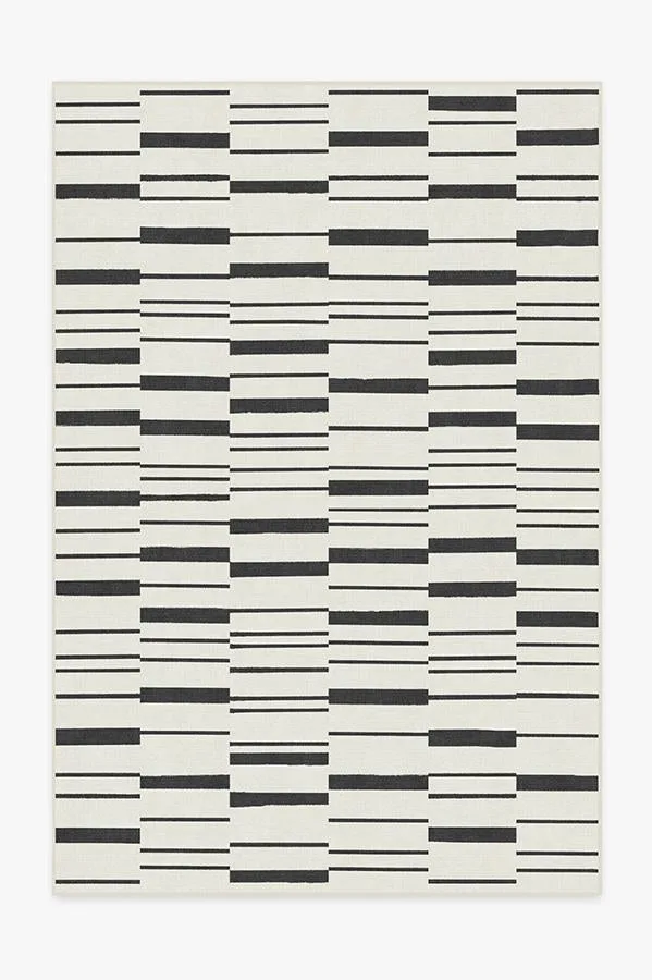 Broken Stripe Black Rug Ruggable