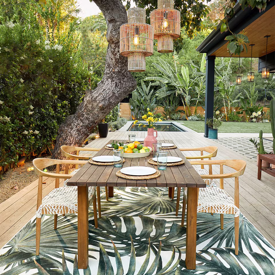 Outdoor Tropical Green Rug Ruggable