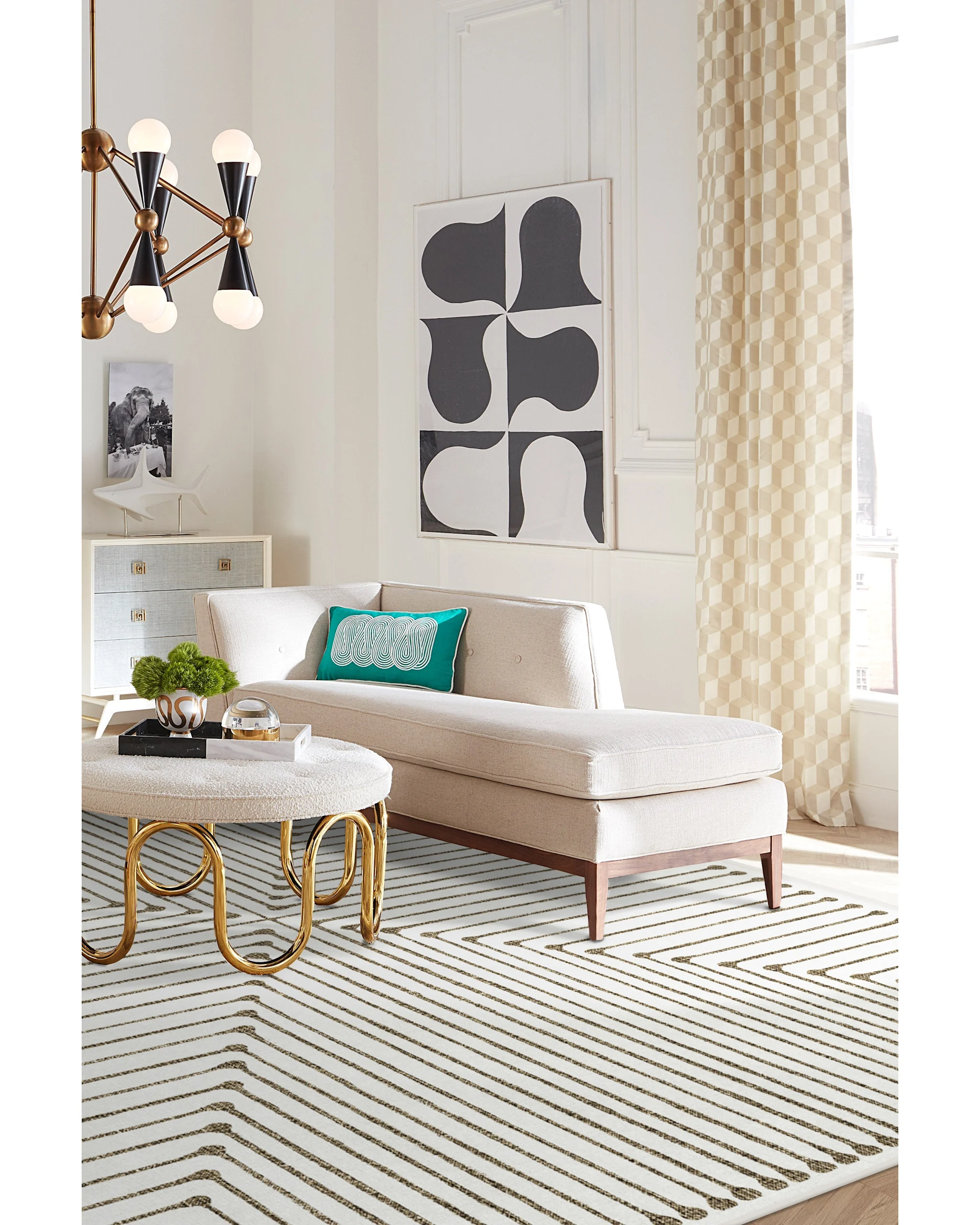 Jonathan Adler Inkdrop Camel Ivory Rug