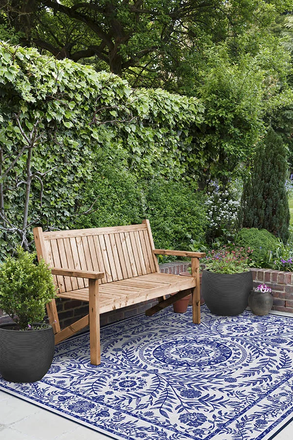 Outdoor Fontaine Delft Blue Rug Ruggable