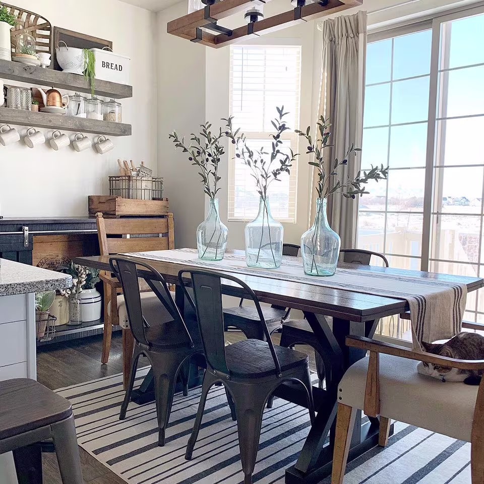 Ruggable Hudson Stripe Black Rug Dining Room