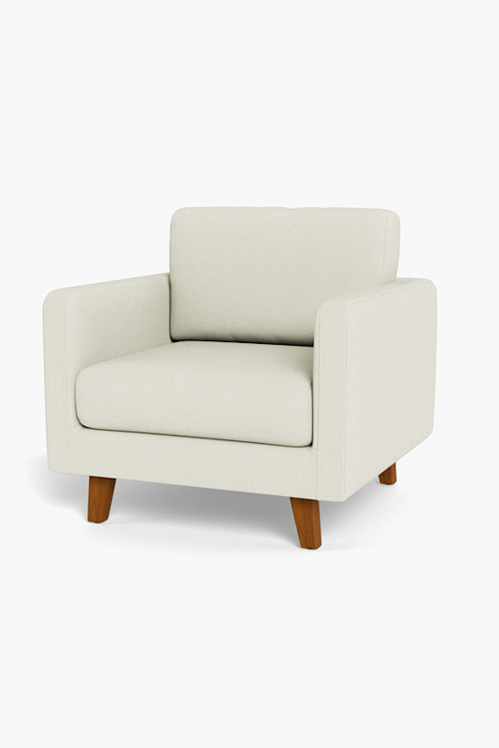 Ruggable's Classic Lounge Chair Off White in Walnut