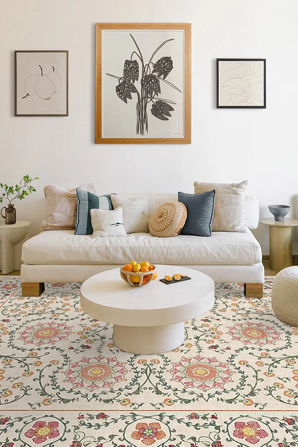 Suzani Coral Tufted Rug Ruggable