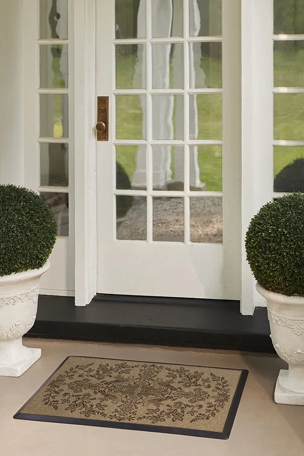 Morris & Co. Pure Dove & Rose Dark Wood Doormat Ruggable