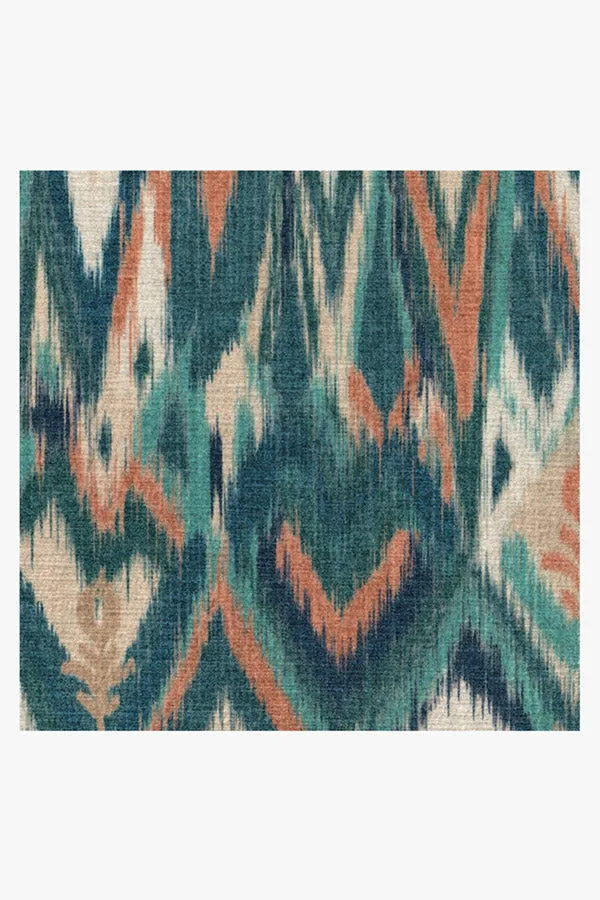 Iris Apfel Lido Ikat Teal Blue Tufted Rug Ruggable
