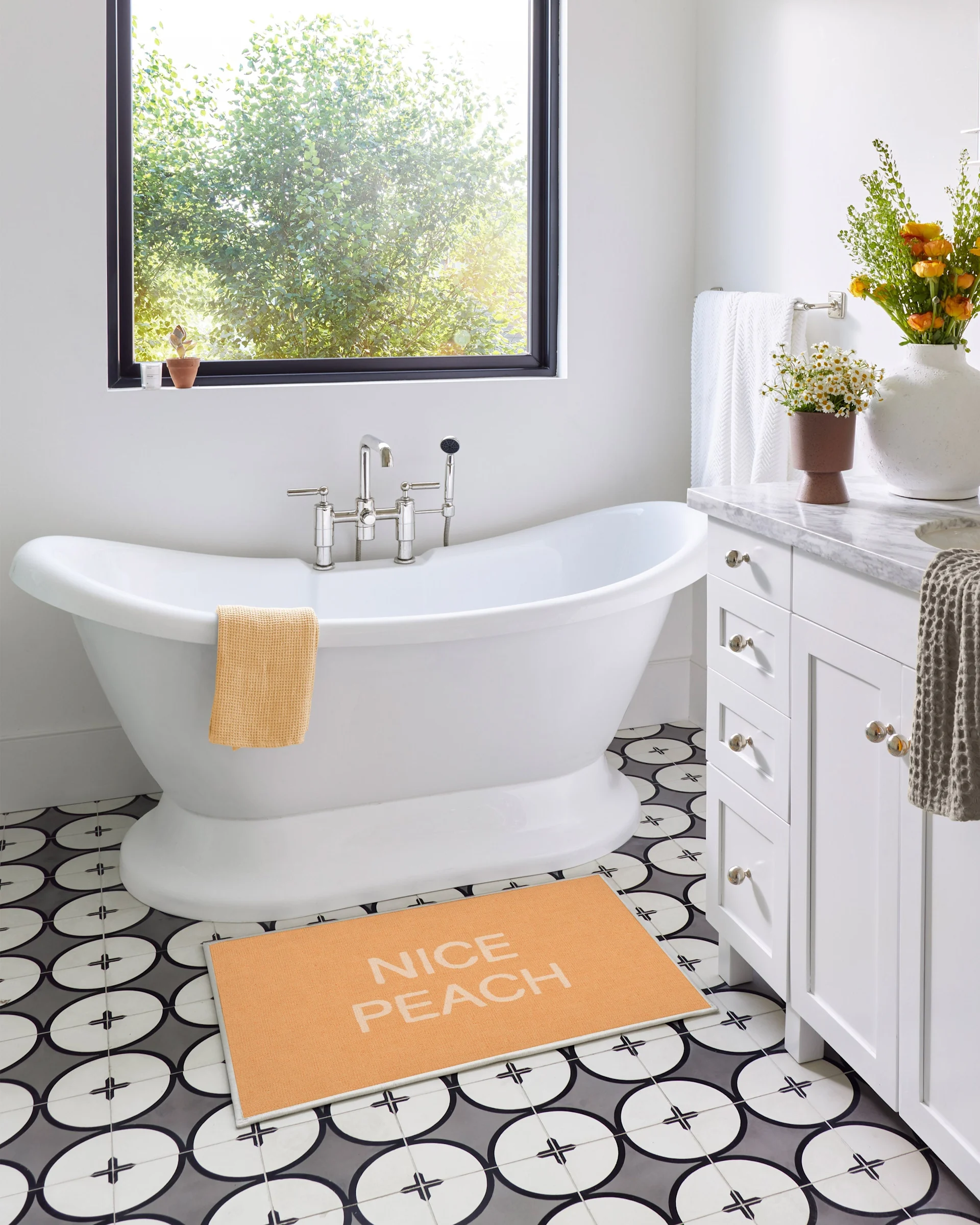 Pantone Peach Fuzz Nice Peach Bath Mat Ruggable