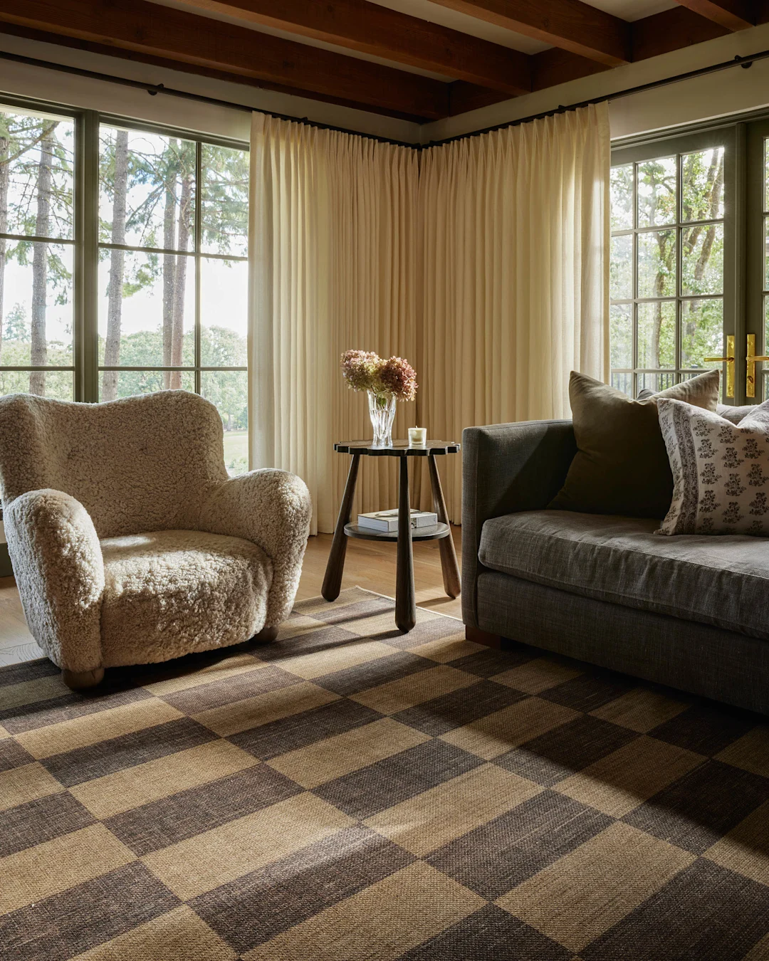 Architectural Digest Yates Check Brown ReJute Rug Ruggable