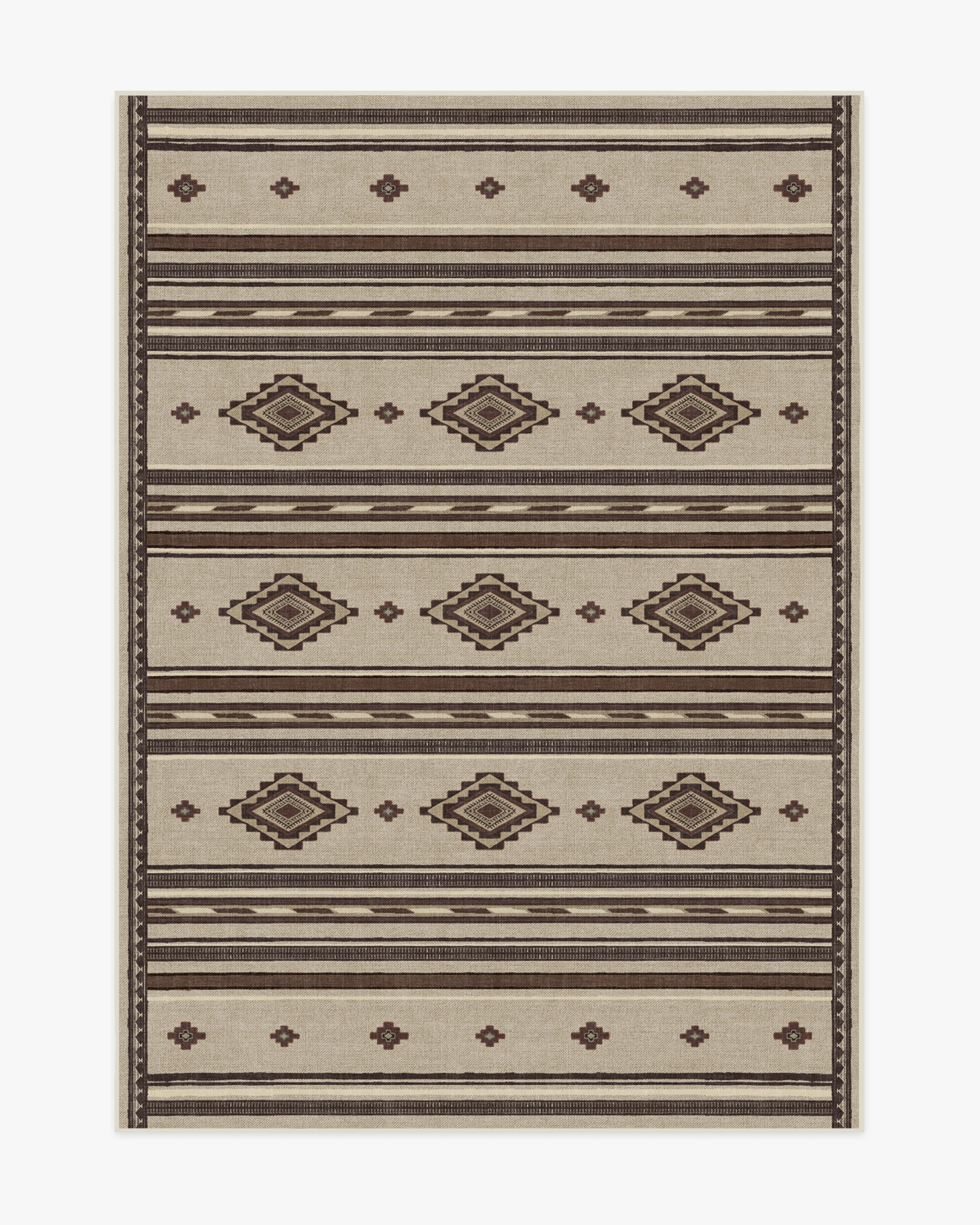 Seville Stripe Natural & Brown Tufted Rug Ruggable