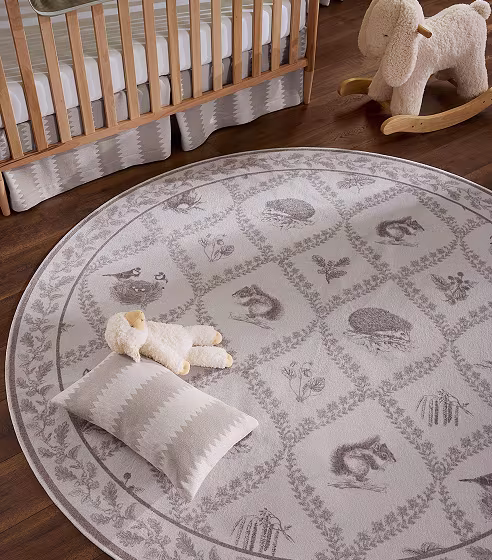Ruggable x Sanderson Squirrel & Hedgehog Fawn Rug
