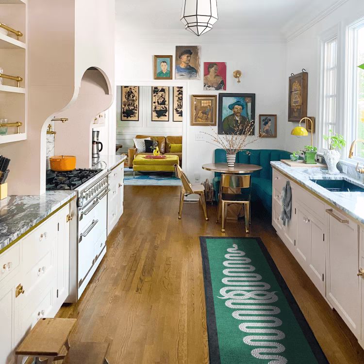 Jonathan Adler Venom Emerald Rug Ruggable Kitchen