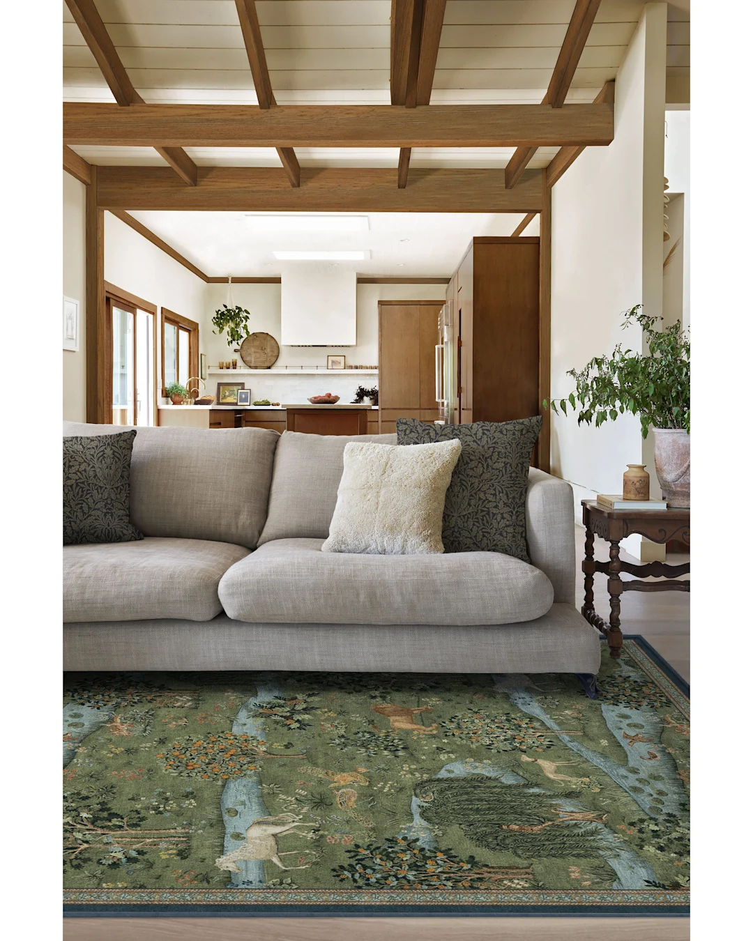 Morris & Co. Owl & Willow Green Rug Ruggable