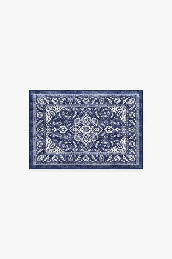 Safiya Navy Blue Bath Mat Ruggable